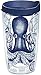 Tervis 1145811 Octopus Wrap Tumbler with Navy Lid, 16 oz, Clear