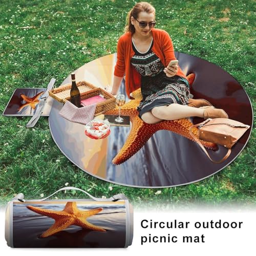 Manta de playa impermeable para evitar la arena mojada con diseño redondo 6