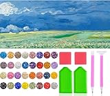 💎【Full Diamond】- The colored diamonds have 17 facets. Full diamonds are more layered and lifelike. Perfect color match, dimond painting vivid image.will be never fade, more vibrant and brilliant than the resin diamonds. 💯【Clear Numbers】- The clear sy...