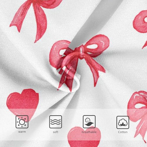 Wusikd Watercolor Red Hearts Bows Girls' Underwear Cotton Girls Briefs Soft Toddler Underwear 2T3