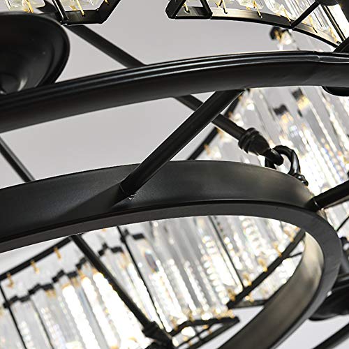 Plafonnier moderne LiChA suspension industrielle cristal 6 lampes