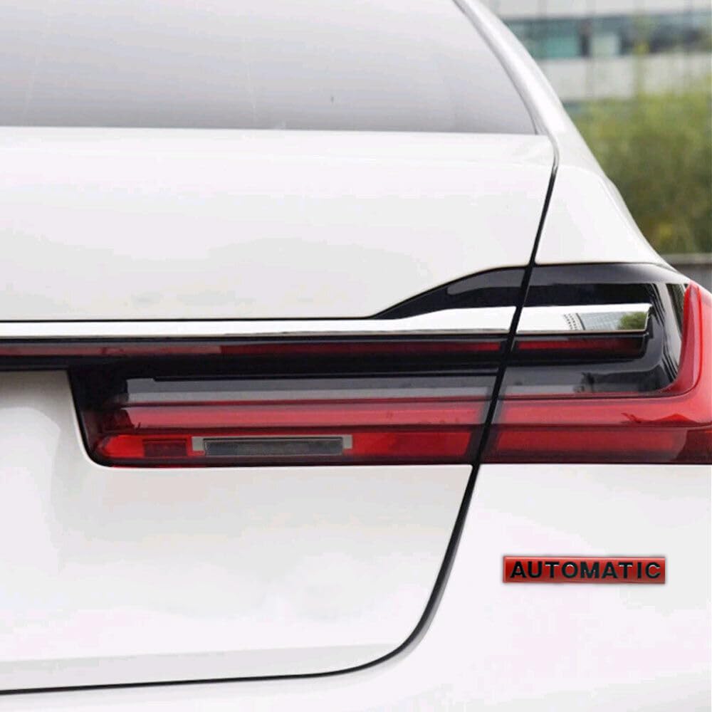Sakuun Automatic 3D Metal Chrome Sticker Emblem Badge-Stylish Logo for Cars, Bikes & More- Size 10.3x1.6cm- Premium Vehicle Accessories Midnight Red - Image 5 thumbnail