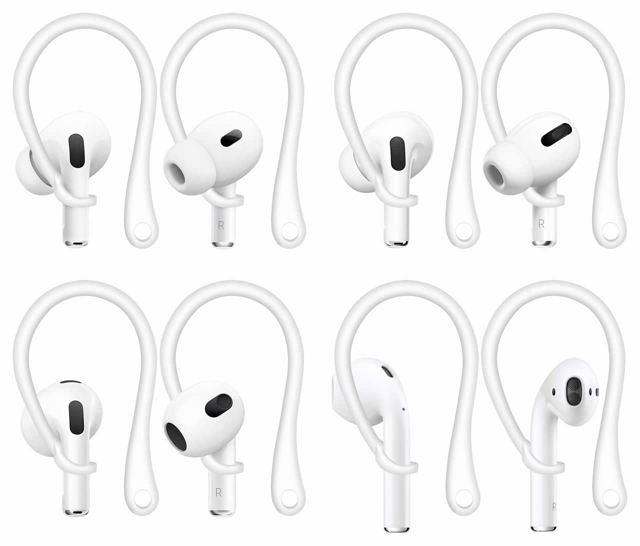 4 Pairs 【 Anti-Slip 】 Compatible with AirPods 4 Ear Hooks, Replacement Ergonomic Design Comfortable Fit Ear Tips Wingtips Sport Holder Accessories