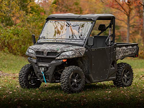 Superatv Scratch Resistant 3-In-1 Flip Windshield For 2019-2020 Cfmoto Uforce 1000 | 1/4"-Thick Polycarbonate Is 250X Stronger Than Glass | Year Round - Set To Open, Vented, Or Closed | Usa Made! #TOP1