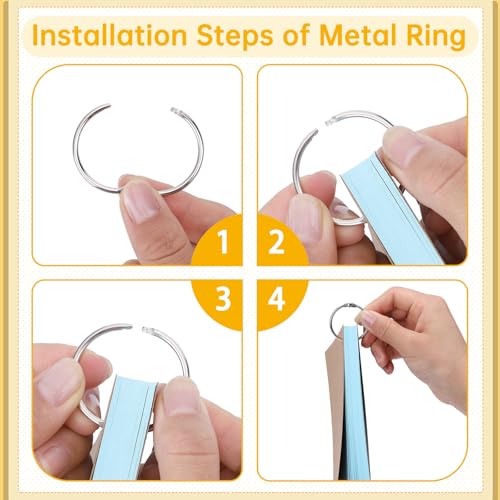 100 Stücke Karteikarten, A6 150g/m² Linierte Lernkarten mit Krafteinband und Loseblattring, Lernkarten in 5 Farben für Vokabel Lernen, Schule, Büro, Zuhause (14,8 x 10,5 cm)