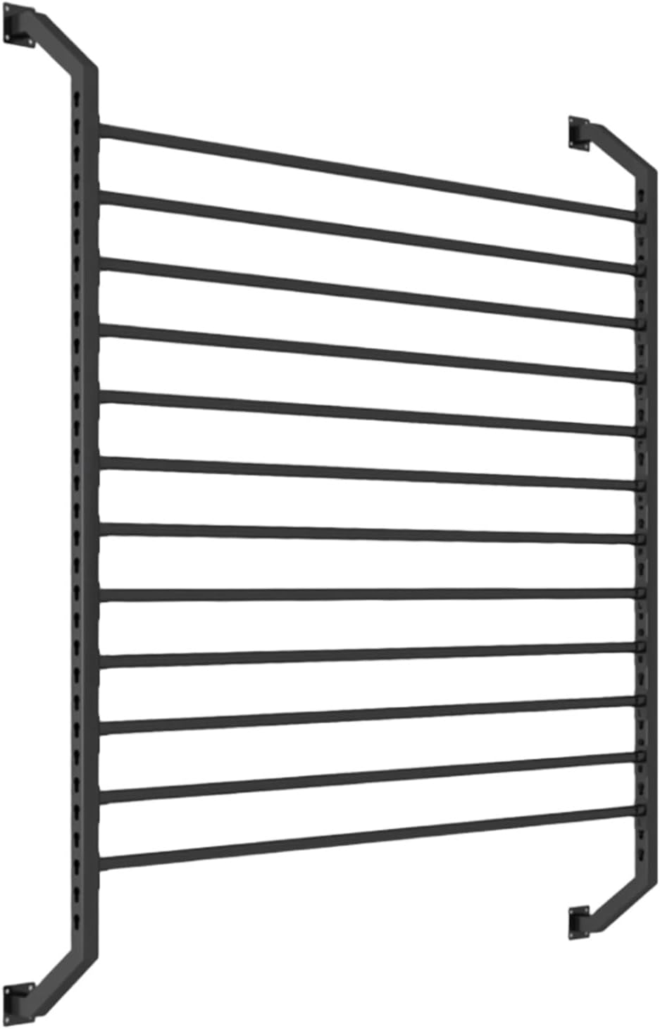 YVYKFZD Wall Mount Fabric Roll Storage Rack, Metal Vinyl Roll Rack Organizer Holder with 12 Adjustable Hanging Rod, Commercial Fabric Display Rack, for Car Window Film, Wallpaper, Banner(Black,H200cm/