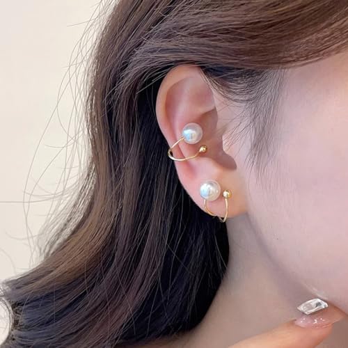 Image of Ear Cuffs Non Piercing 14K Gold Plated Ear Cuff Earrings for Women Trendy Clip on Cartilage Earring Stacks Non Pierced Adjustable Fake Earrings Set Jewelry Christmas Gift 2026 Stocking Stuffers