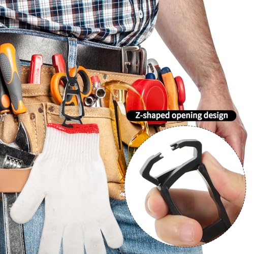 LIQWEI 5 Stück Handschuh Clips, 360° Drehbar Handschuhe Halter Grabber Halter Für Arbeitshandschuh Handschuhhalterung Multifunktionaler Anti-Verlust-Handschuhclip Arbeitshandschuh Clip (Schwarz)