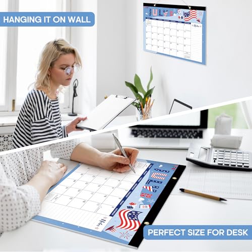 Image of 3 Pack of Desk Calendar 2026-2027, 18-Month Calendar Runs from July 2026 to December 2027, Large 17 inch x 12 inch Monthly Desktop & Wall Calendar for Home & Office - Festival