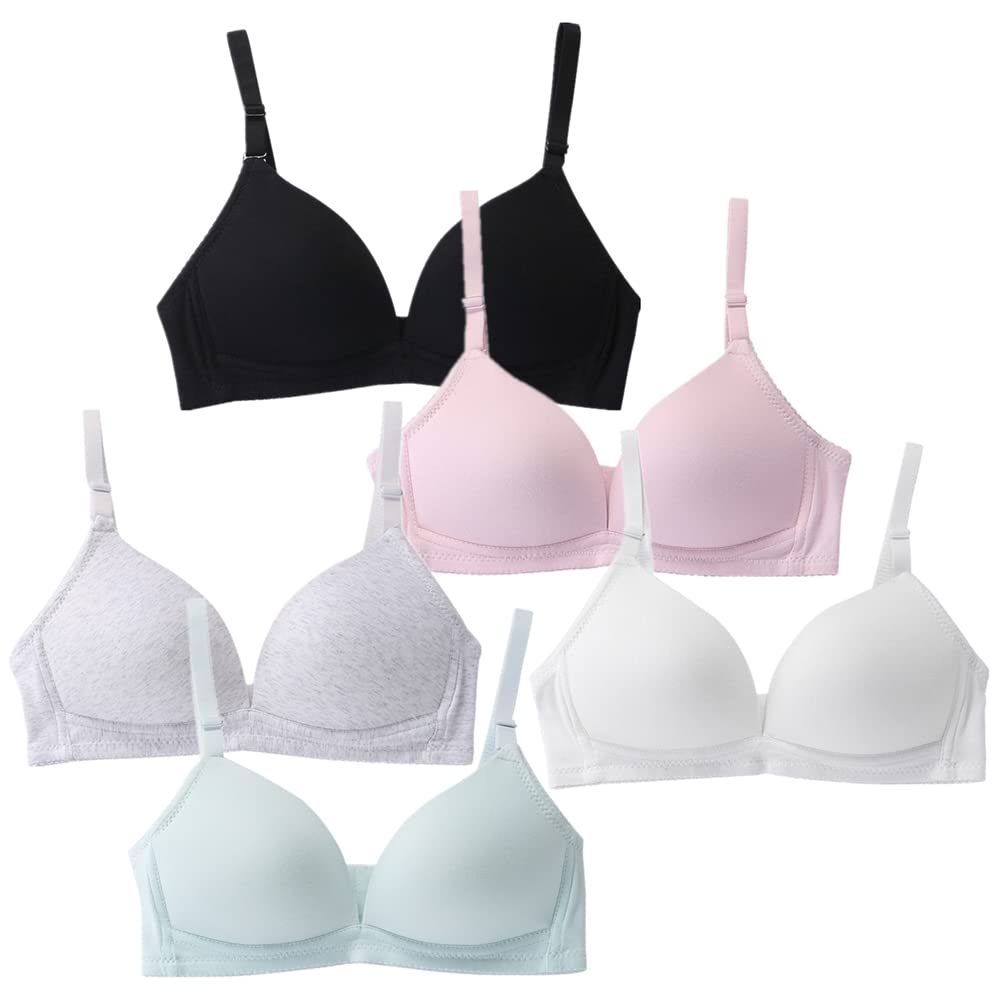 HerepaiTeen Girls Seamless Bra Cotton Bras Adjustable Straps