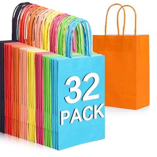 Sac cadeau arc-en-ciel en lot de 32 pochettes pour anniversaire enfant