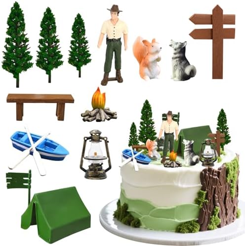 Knana 14Pcs Camping Cake Topper Camping Cake Decorations Camping ...