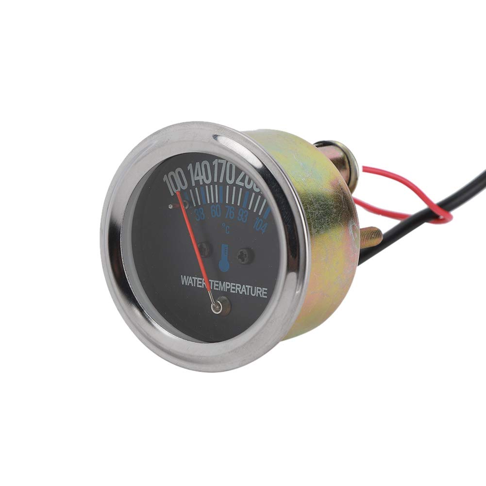 Misuratore di temperatura dell'acqua per auto, misuratore di temperatura meccanico dell'acqua per auto 52mm Calibro di ricambio per misuratore di temperatura dell'acqua 38 104 ℃ 12V Luce gialla