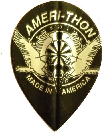 25 Sets #3226 AmeriThon Black/Silver Eagle Logo Dart Flights