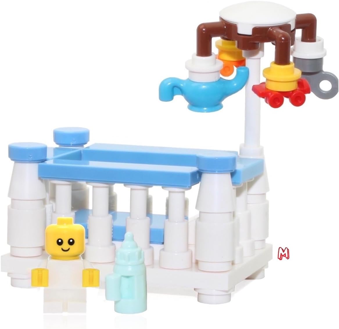 LEGO Baby MiniFigure in Boy Crib (with Spinning Mobile) Very Cute