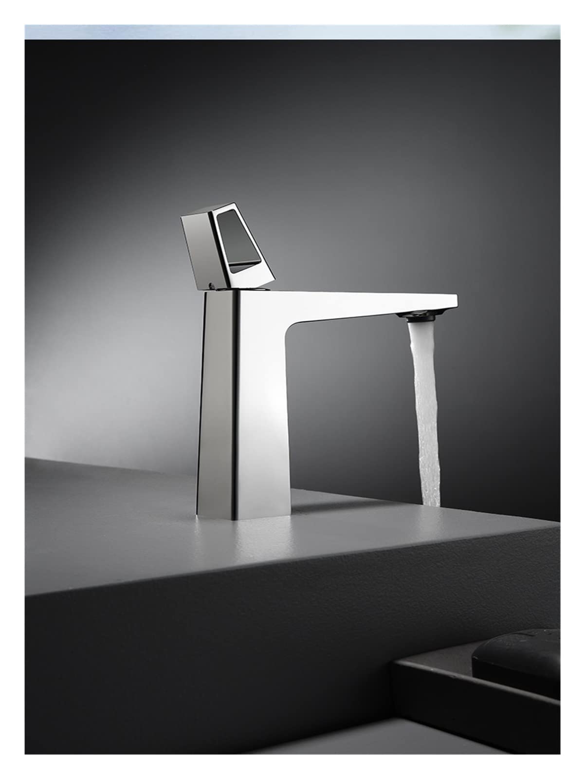 Mitigeur d'eau chaude et froide pour bassin gris et chrome en laiton