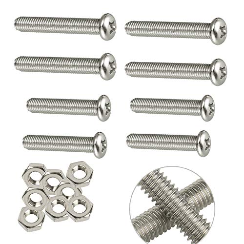 Zaky 304 Edelstahl Phillips Maschine Schrauben Bolzen TV-Halterungs-Set M8 × 45mm M8 × 50mm 8 Stück Kreuzschlitzschrauben 8 Stück Muttern