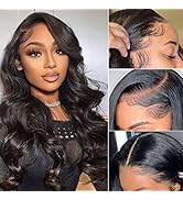 13x6 HD Lace Front Wigs Human Hair Body Wave Lace Front Wig 150% Density Transparent Glueless Wig...