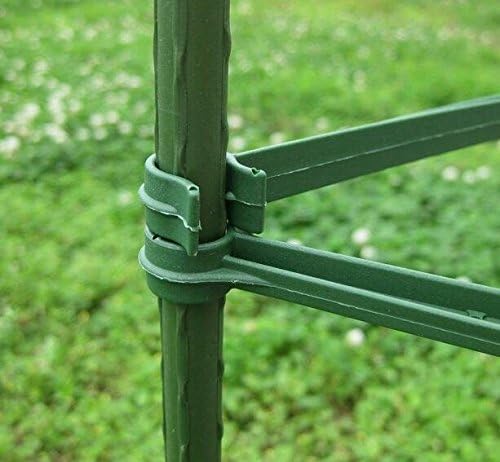 Amgate 12 Pcs Stake Arms for Tomato Cage, 11.8 Inches Expandable Trellis Connectors for Any 11mm Diameter Plant Stakes, 2 Buckle