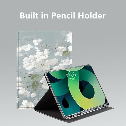 可愛い 花柄 iPad A16 第11世代 11インチ 2025 ケース iPad 第10世代 10.9インチ 2022 ケース pencil 収納可能 ブック式 カバー おしゃれ 女性 柄物 イラスト 印刷 スタンド機能 アイパッド10 カバー, 柄F