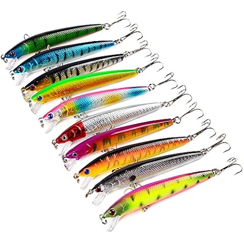 OriGlam 10pcs Minnow Fishing Lures Set Cover