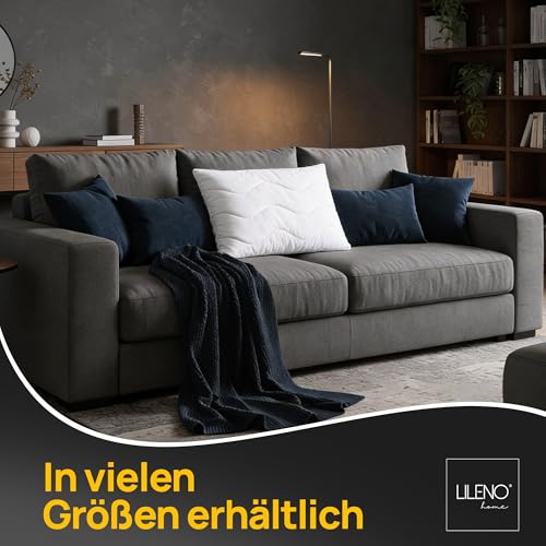 LILENO HOME Kissen 50x75 (2er Set) – 95 °C waschbar, Oeko-Tex & Made in DE – Allergiker Kopfkissen 50x75 anpassbar für himmlischen Schlaf – Haut schmeichelndes & geruchsfreies Pillow