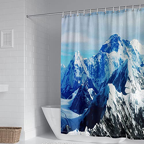 ZDDWLDL 4-Teilig Duschvorhang Set mit Rutschfesten Teppichen Toilettendeckel und Badematte Wasserdichtes Badezimmer… – Bild 4