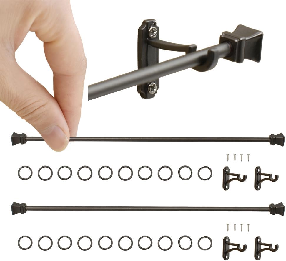 iLAND Dollhouse Accessories on 1/12 Scale, Dollhouse Decor of Mini Curtain Rods, Dollhouse Kitchen Hangers (Classical Black)