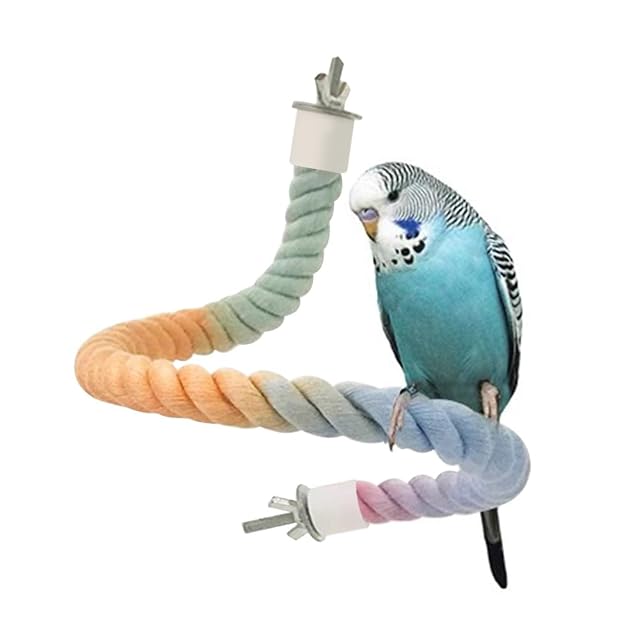 Percha de cuerda para pájaros, 13.8/31.5 pulgadas, soporte flexible para loros, pájaros