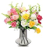 Paket beinhaltet: Packung mit 4 Trauben künstlicher Seidenrosen. Wie auf dem Bild gezeigt, haben wir eine schöne Geschenkbox für Sie entworfen. Dies ist die beste Wahl, um sie Ihren Freunden oder Ihrer Familie zu geben. Dekorieren Sie Ihr Zuhause oder Ihre Party, Sie erhalten viele Komplimente!