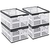 Rosebloom 34 L Plastic Folding Crate, Collapsible Storage Crates, 4 Packs