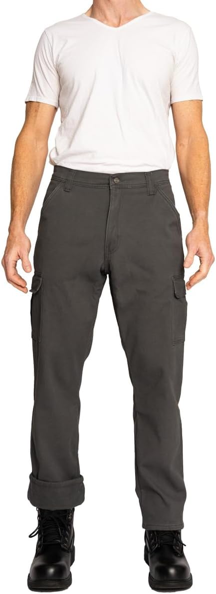 FULL BLUE Cargo Fleece Lined Twill Pants, Bonded & Printed, Regular Fit - Image 4