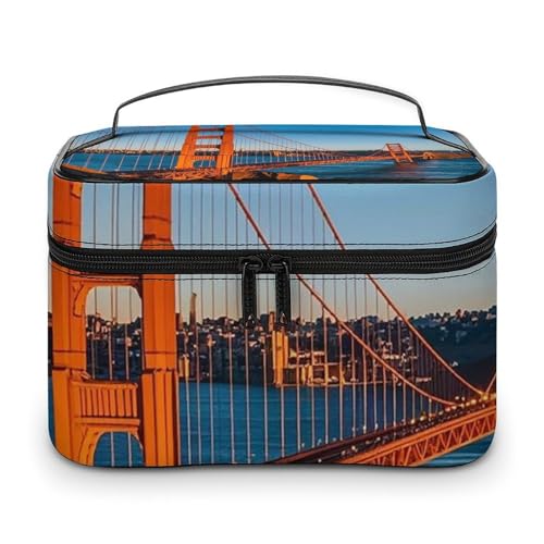 Foldable Travel Luggage Bag for Men And Women, Dry And Wet Separation Portable Travel Luggage Bag, San Francisco Bay Bridge Printed Waterproof Sports Luggage Bag, Fitness Bag