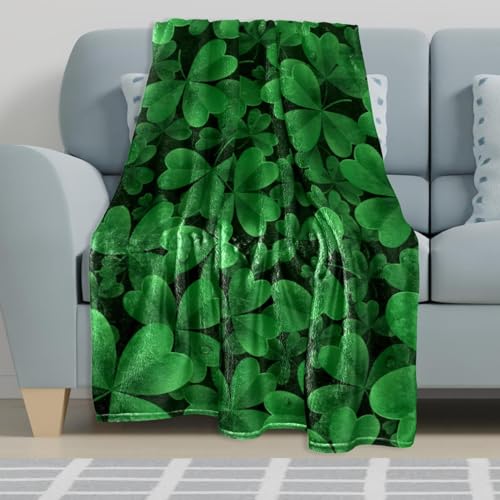 Couverture Polaire Trèfle Vert en Microfibre Premium | Jeté de Lit Magnifique - 6
