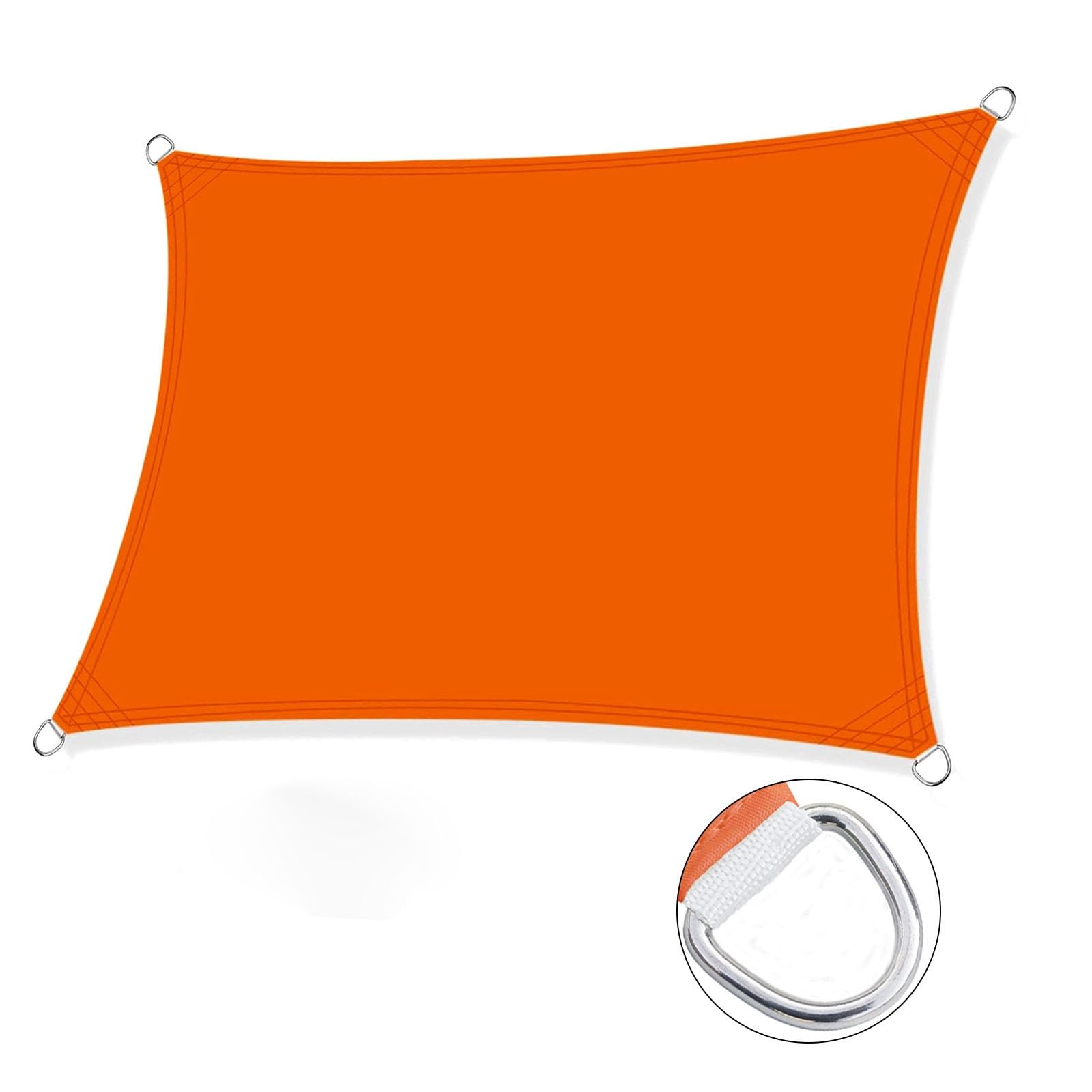 Voile d'ombrage imperméable 2,5 x 3 m avec cordes pour aménagement de terrasse et jardin