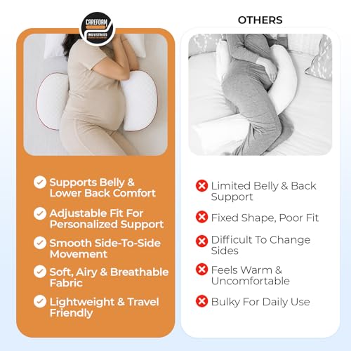 Image of CareFoam Pregnancy Pillow Adjustable Butterfly Design for Sleeping|Memory Foam|Body Maternity Pillow for Belly, Back, Hips & Legs Support|Soft, Breathable & Travel-Friendly