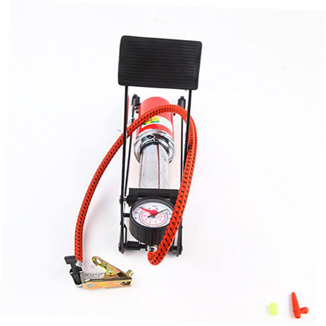 SUPVOX Hochdruck Fußpumpe mit Manometer Tragbarer Fahrzeug und Fahrradreifen Inflator rutschfeste Standpumpe mit Multifunktionsventilen Geeignet für Auto Motorrad Fahrrad und Aufblasbare