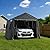 ADVANCE OUTDOOR 10x15 ft Shelter Storage Shed Steel Metal Peak Roof Portable Garage Carport for Motorcycle, Boat or Garden Tools with 2 Roll up Doors & Vents, Gray
