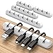 Produktbild JIRVY 4 Stück Kabelhalter Kabelclips Selbstklebende Kabel Kabelmanagement für Netzkabel,USB Cable Ladekabel,Ladegeräte,Audiokabel, Cable Schreibtisch Kabelführung Weiß(White-7)