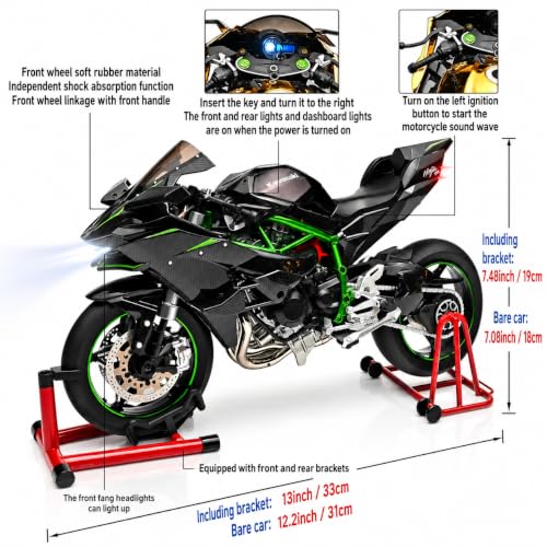 Image of Magicwand 1:6 Scale Die-Cast【X-X-Large】 K.a.w.a.s.a.k.i N.i.n.j.a Metal Motorcycle with Music,Lights Smoke, Accelerator for Collector's & Kids