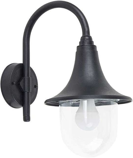 MiniSun Modern IP44 Outdoor Black Fishermans Style Wall Light Lamp