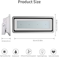 Vista 4 de Luz de inundación LED de 1000 W, luz de inundación de paisaje al aire libre de 110000 lm, luz de seguridad, 2800-3000 K, trabajo para garaje
