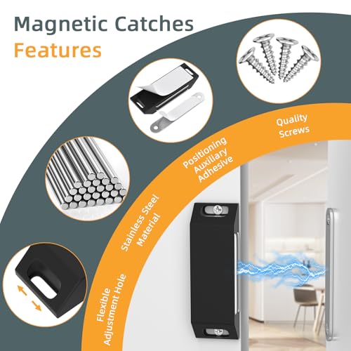 Tür Magnet Magnetschnäpper Selbstklebend Jiayi 4 Stück Kein Bohren Magnete für Schranktüren Türmagnete für Möbel Stark Magnetverschluss Schrank Magnete Schrankmagnete Schubladen Magnet Türschließer