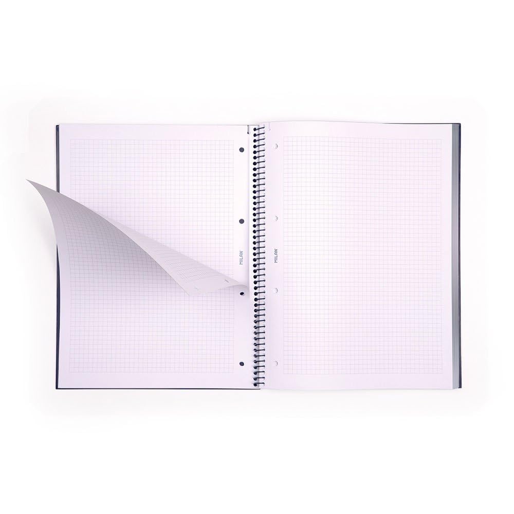 MILAN® Spiral Notebook, Graph Paper, 80 Sheets, A4, 1918 Series, Blue, navy - Image 2
