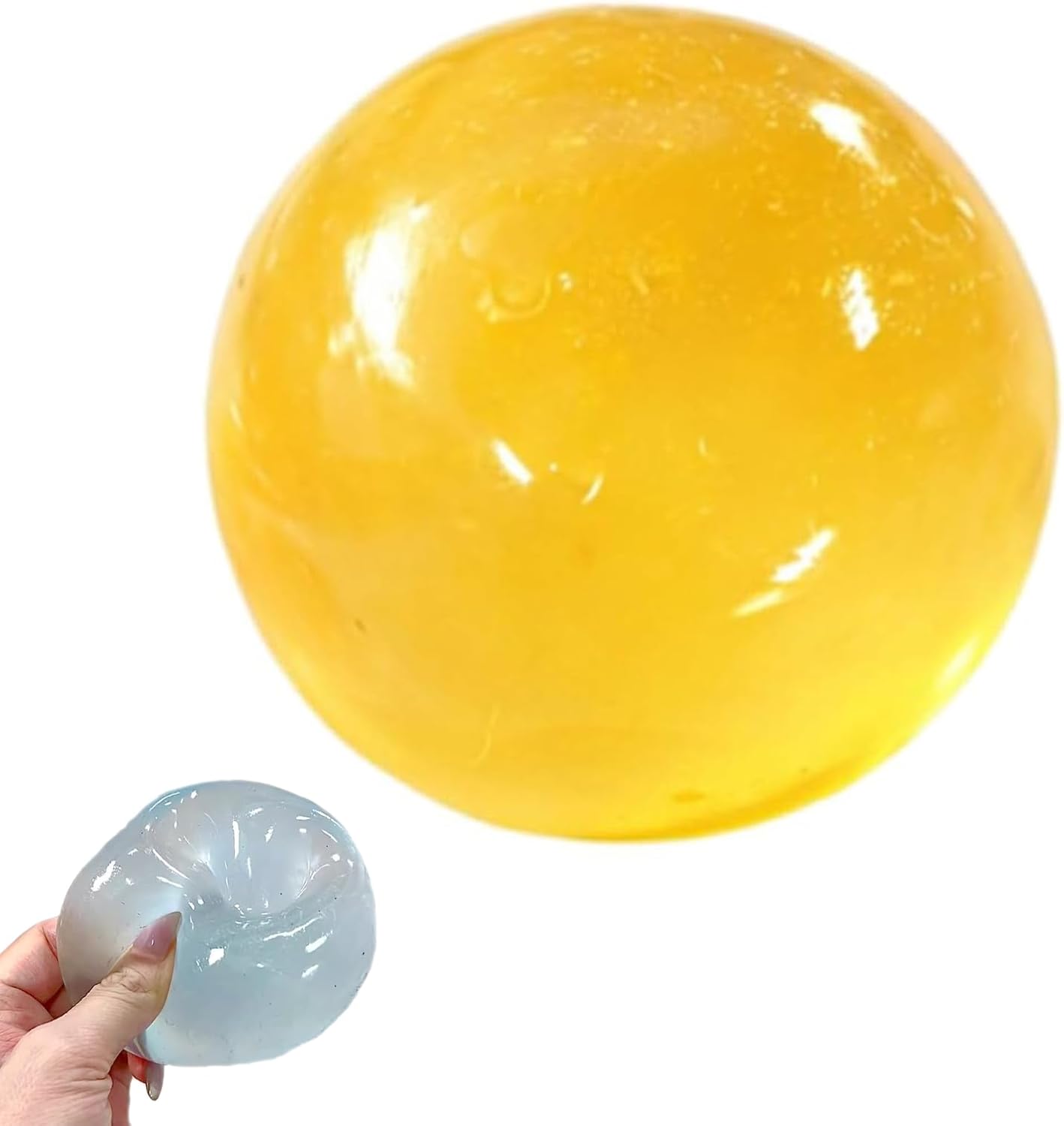 Handmade Coconut Oil Squishy Ball, 2.3in Super High Moldable Crunchy Fidget Toy, Portable Water-Washable Sand Glutinous, Slow Rising & Non-Sticky Sensory Squeeze Ball, for Focus (1 xim03)