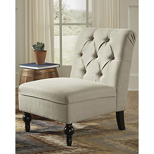 Signature Design by Ashley Degas 16.38" Tufted Armless Accent Chair, Beige - Image 3