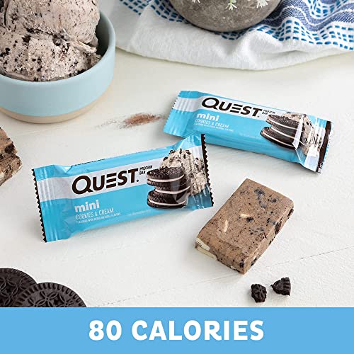 Quest Nutrition Mini Cookies & Cream Protein Bars, High Protein, Low Carb, Keto Friendly, 14 Count #TOP4
