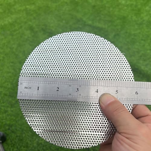 FengYoo 6" Diameter Round Slices Perforated Metal Sheets 19 Gauge Opening 1/16"(About 1.5 mm) Expanded Metal Mesh Perforated Plate 304 Stainless Steel Sheet Mesh Screen Panel Decorative