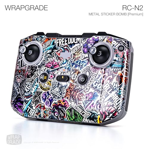 Image of WRAPGRADE Skin Stickers Compatible with DJI RC-N2 /N3 (Metal Sticker Bomb)