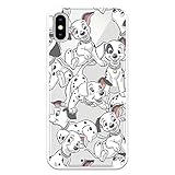 📱 Funda para iPhone X - XS de Cachorros Siluetas Protege tu móvil con los personajes de 101 Dálmatas. Funda de silicona transparente, flexible y resistente para Apple con Licencia Oficial de Disney